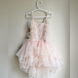 Tutu Du Monde Girls Pink Beaded Dance Costume Dress with Tulle Skirt 5T